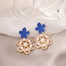Klein blue bow pearl cartoon diamond bear crystal zirconium alloy earringspicture9