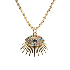 Türkisblaue, augenfarbene Diamantanhänger, verkupferte Echtgold-Halskette mit Schlangenknochenkette