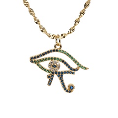 creative copper inlaid micro zircon evil eye electroplating clavicle chain