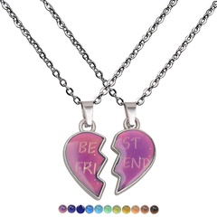 New fashion discoloration Best Frind lettering heart pendant stainless steel necklace