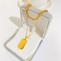 nuevo collar de cadena torcida de oro de 18k chapado con etiqueta de mariposa de acero de titanio apilado por separado