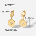 retro 14K gold eightpointed star round brand zircon pendant stainless steel earringspicture11