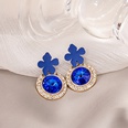 Klein blue bow pearl cartoon diamond bear crystal zirconium alloy earringspicture13