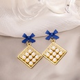 Klein blue bow pearl cartoon diamond bear crystal zirconium alloy earringspicture16