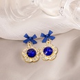 Klein blue bow pearl cartoon diamond bear crystal zirconium alloy earringspicture17