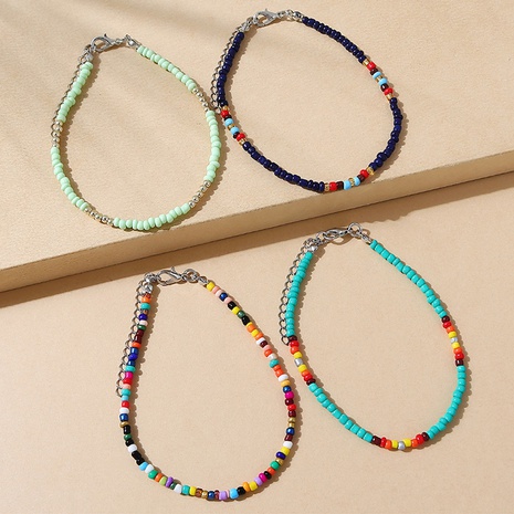 ethnic style simple colorful miyuki bead anklet set's discount tags