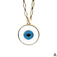 New Round Copper Gold Plated Devils Eye Oil Drop Pendant Necklacepicture12