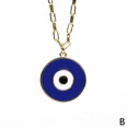 New Round Copper Gold Plated Devils Eye Oil Drop Pendant Necklacepicture13