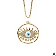 Copper inlaid micro zircon devils eye drop oil pendant goldplated necklacepicture12