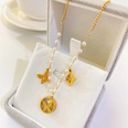 simple lucky fourleaf clover pendant titanium steel necklace plated 18k gold pearl necklacepicture6