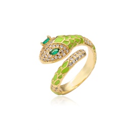 fashion oil snake copper microencrusted zircon ring femalepicture11