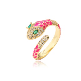 fashion oil snake copper microencrusted zircon ring femalepicture13