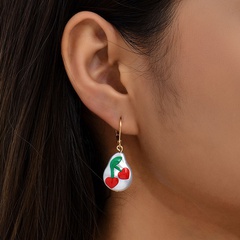 creative cute pearl fruit cherry resin earrings female wholesale