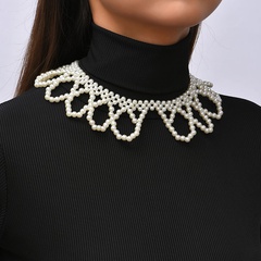 Bohemian pearl retro shawl geometric resin necklace
