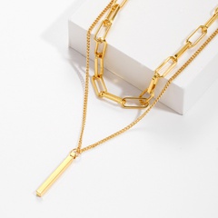 Fashion Muilt-layer Geometric Copper Plating 18K Gold  Necklace