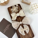 Bow knot flower hairpin female pearl mesh bangs clippicture8