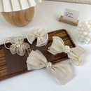 Bow knot flower hairpin female pearl mesh bangs clippicture9