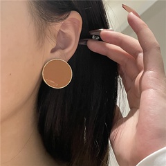 fashion simple earrings dripping oil solid color alloy stud earrings