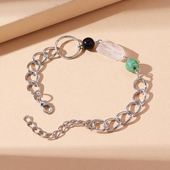 Korean style simple natural stone stitching chain alloy bracelet