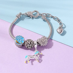 Korean version of unicorn heart pendant alloy bracelet