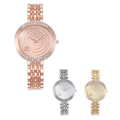 new full diamond fashion alloy creative dial steel belt casual quartz watch