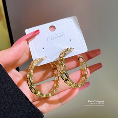 Korean style hollow C-shaped geometric chain women's earring