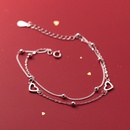 Sweet Heartshaped Female Doublelayer Round Peas Light Beads Metal Braceletpicture10