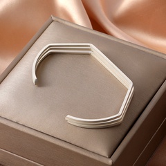 retro simple geometric women's fashion polygonal adjustable copper bracelet jewelry