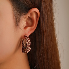 retro fabric houndstooth earrings women's fashion autumn and winter earrings
