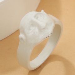 retro abstract face creative geometric alloy portrait index finger ring
