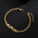 Modisches Armband aus verkupfertem Echtgold mit mikroverkrusteten Zirkonsternen und Mondsmileyspicture9
