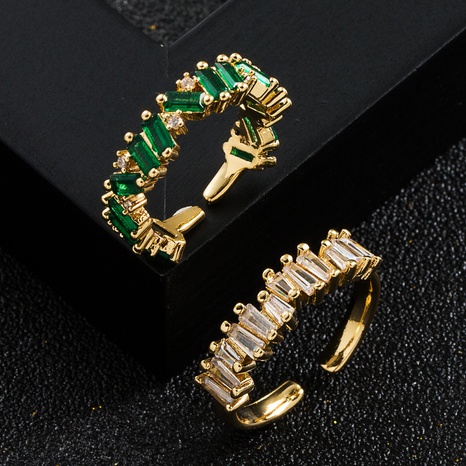 fashion copper-plated real gold micro-encrusted zircon rainbow index finger ring's discount tags