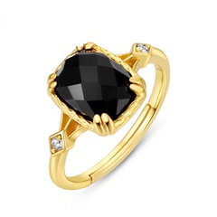Fashion new gold sterling silver retro female ethnic agate 9k gold ring wholesale