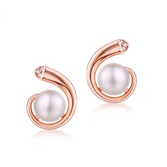 Korean 925 Sterling Silver Earrings Fashion Pearl Stud Earrings Female