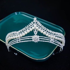 retro simple wedding headdress bridal crown pearl crown head accessories