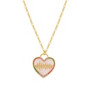 retro dripping oil ECG creative copper microinlaid zircon heart necklacepicture6