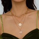 bertriebene geometrische Modekette Scheibe geometrische mehrschichtige Halskettepicture8