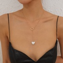 alliage simple coeur creux gomtrique imitation perle collier monocouche femmepicture6