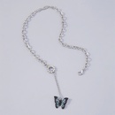 fashion geometric dripping oil butterfly pendent hollow chain necklacepicture9