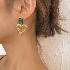 fashion geometric earrings simple heart-shaped alloy earrings