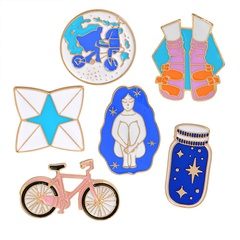 new creative long hair beauty bicycle wish bottle socks alloy dripping oil brooch