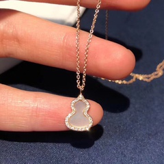 New white fritillary gourd pendant alloy diamond ladies necklace
