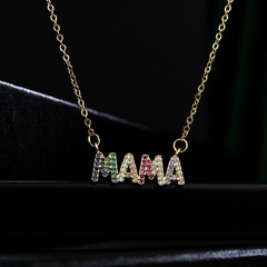 Cadeaux de fête des mères neufs plaqués avec un collier en cuivre et zircon en or 18 carats