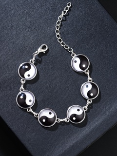 Dark Tai Chi Yin Yang Bagua Stainless Steel Bracelet Fashion Chain