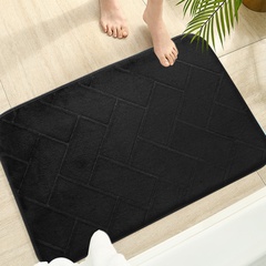 Fashion brick coral fleece absorbent non-slip bath mat black