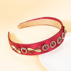 baroque red geometric diamond bows fabric headband