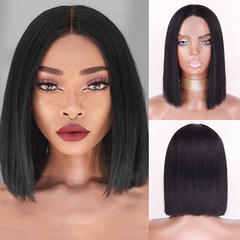 black women's wigs chemical fiber straight hair headgear lace wigs