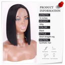 Percken der schwarzen Frauen chemische Faser glattes Haar Kopfbedeckungen Spitzeperckenpicture10