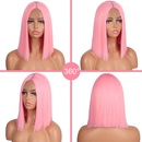 perruques pour femmes roses fibre chimique perruques longues et droitespicture9