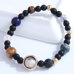 bracelet de couleur à succès en perles de pierre volcanique simple à la mode